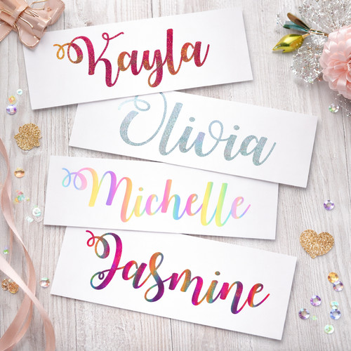 Personalised name stickers - name,