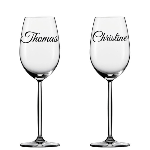 Name wine glass mug vinyl - name,