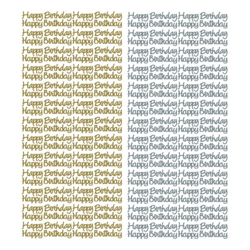 Happy birthday stickers gold - happy,