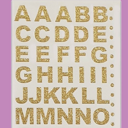 Gold glitter alphabet - glitter,